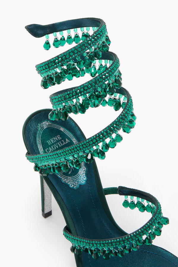 jeweled ljuskrona smaragdgrÖn sandal 105 rene caovilla